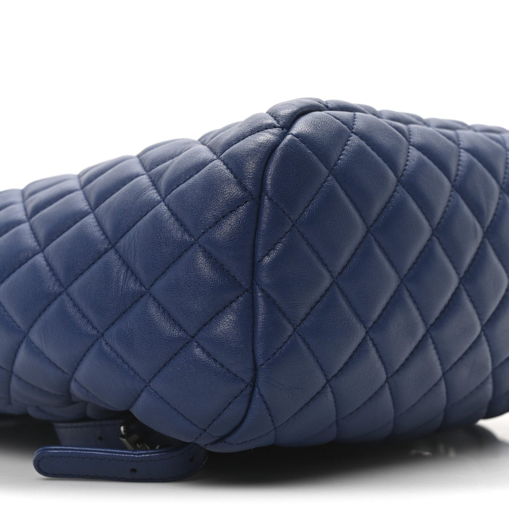 Lambskin Quilted Large Urban Spirit Backpack Blue