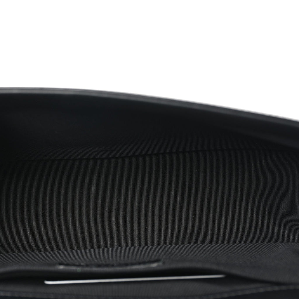 Patent Calfskin Quilted Medium Plexiglass Boy Flap Black