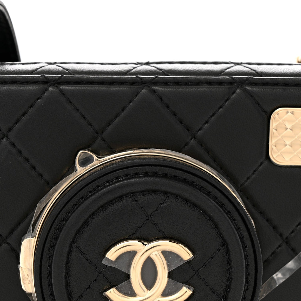 Lambskin Quilted Coco  Bag Black