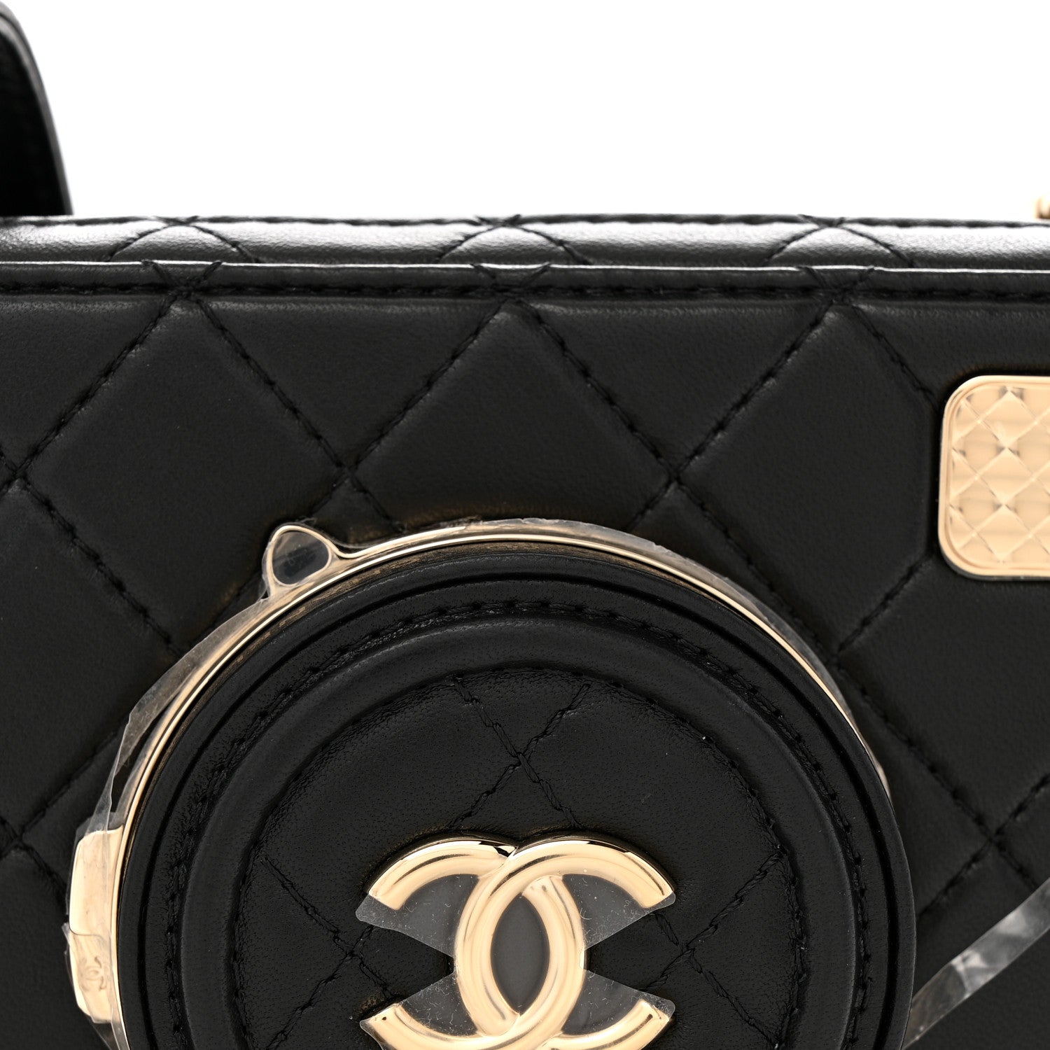 Lambskin Quilted Coco  Bag Black