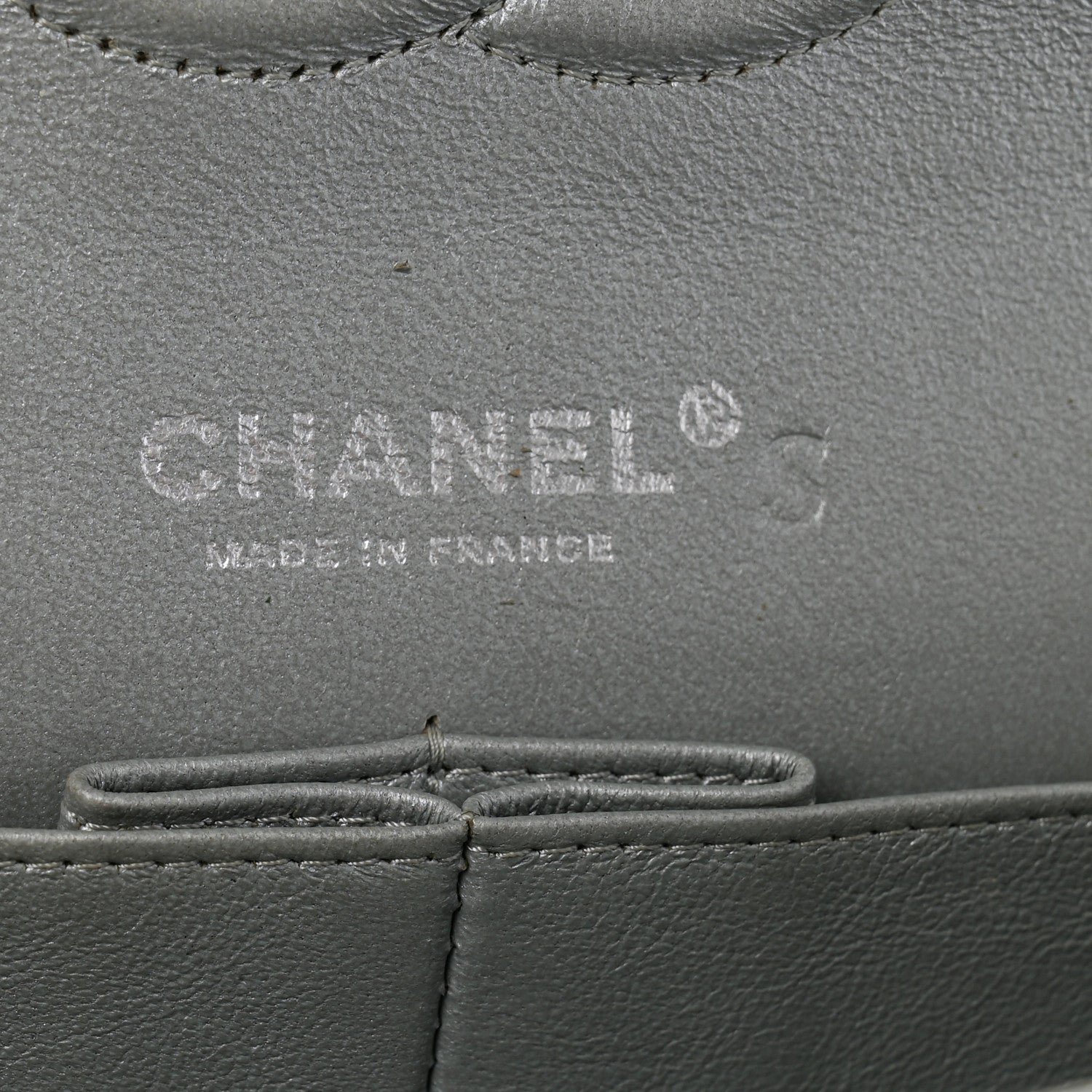 Metallic Lambskin Quilted Medium Double Flap Silver