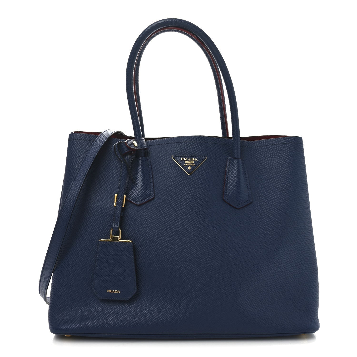 Saffiano Cuir Large Double Bag Bleuette
