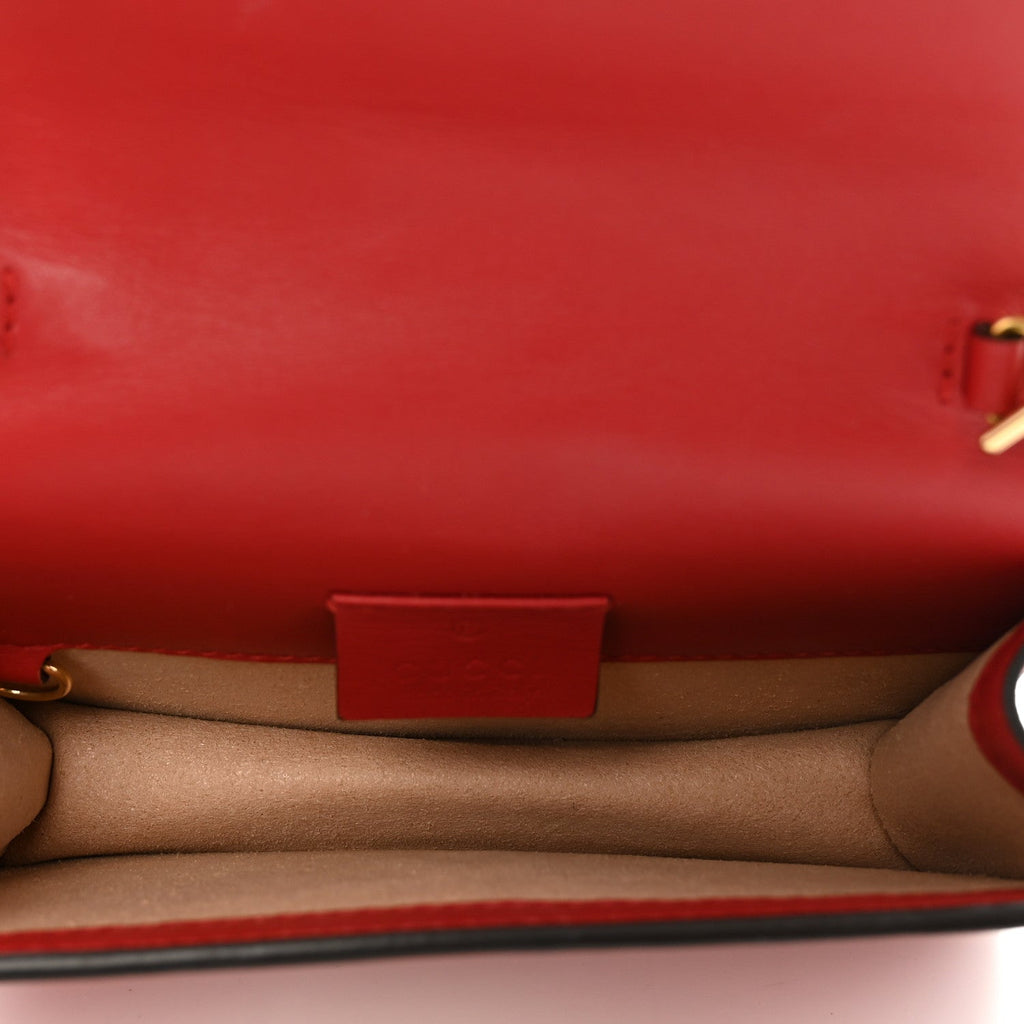 Calfskin Super Mini Sylvie Chain Shoulder Bag Hibiscus Red