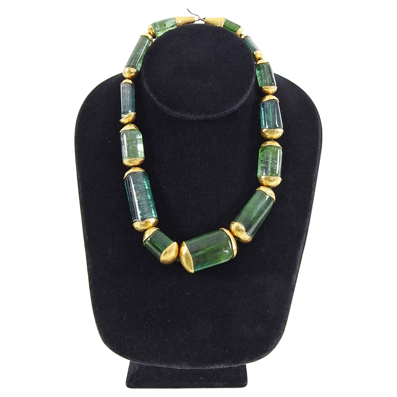 Eileen Coyne 22k Gold Green Tourmaline Bead Necklace