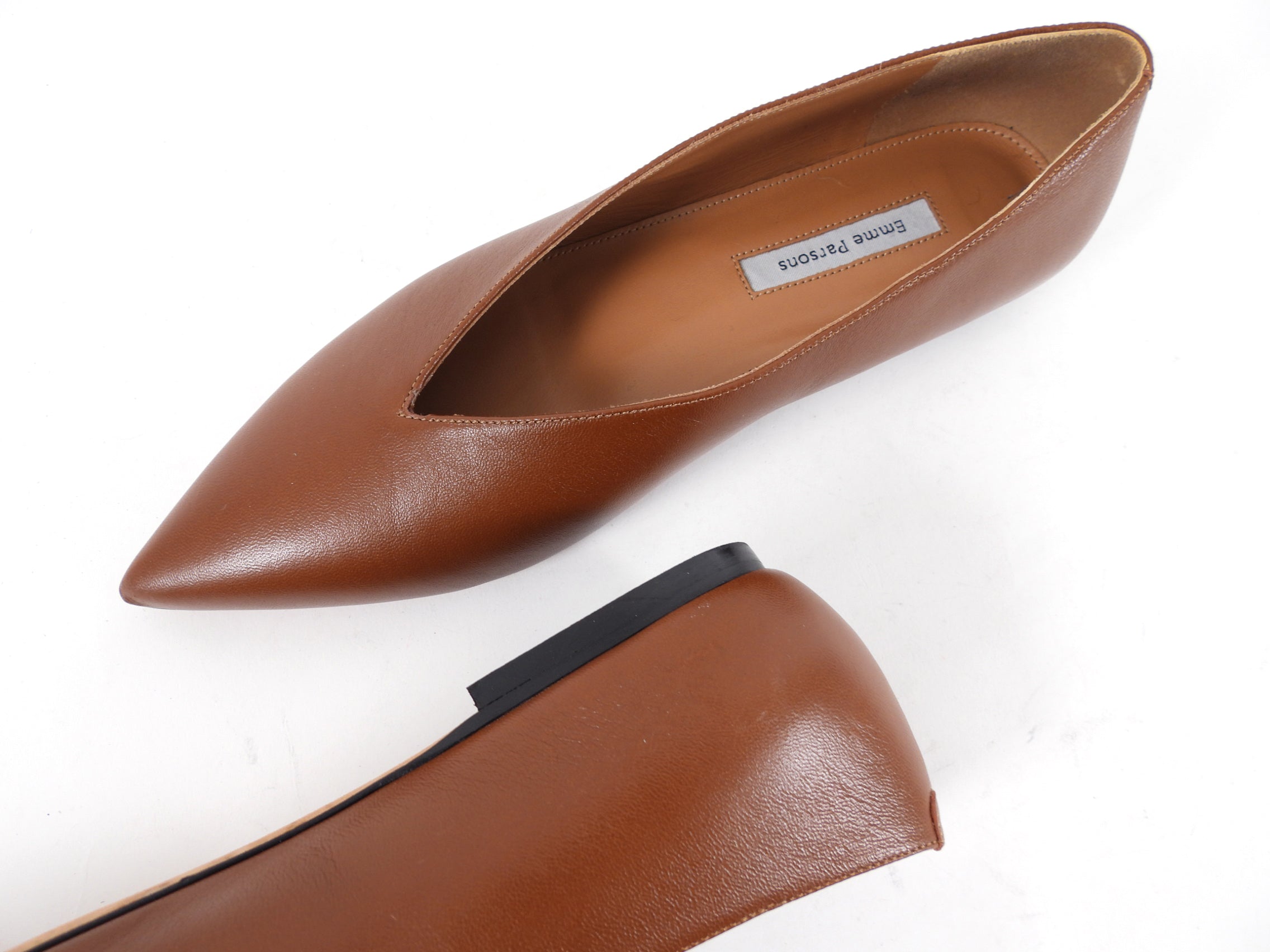 Emme Parsons Flat Cognac Leather Ballet Shoes - 37