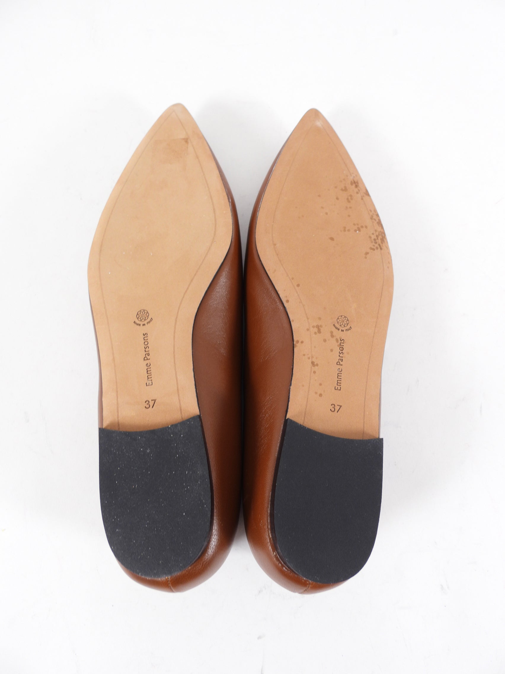 Emme Parsons Flat Cognac Leather Ballet Shoes - 37