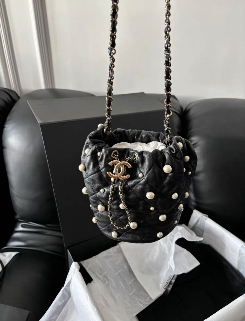 Chanel Bucket Pearl Bag SS21