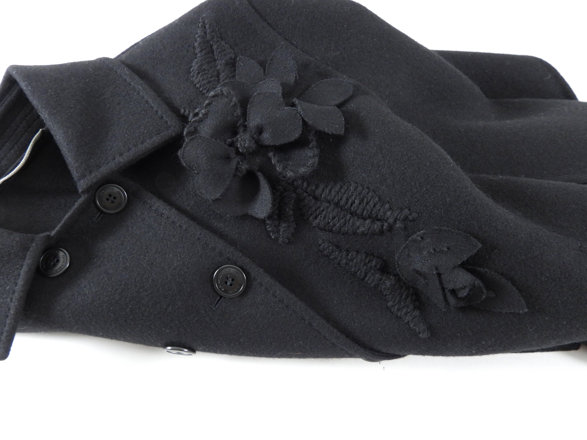 Ermanno Scervino Black Wool Embellished Short Jacket - M (6/8)
