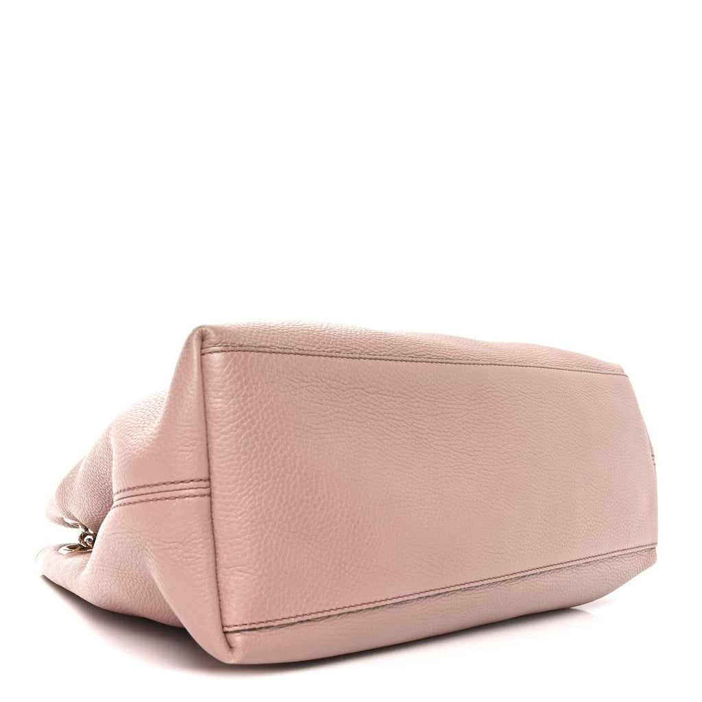 Pebbled Calfskin Medium Soho Chain Shoulder Bag Dark Cipria
