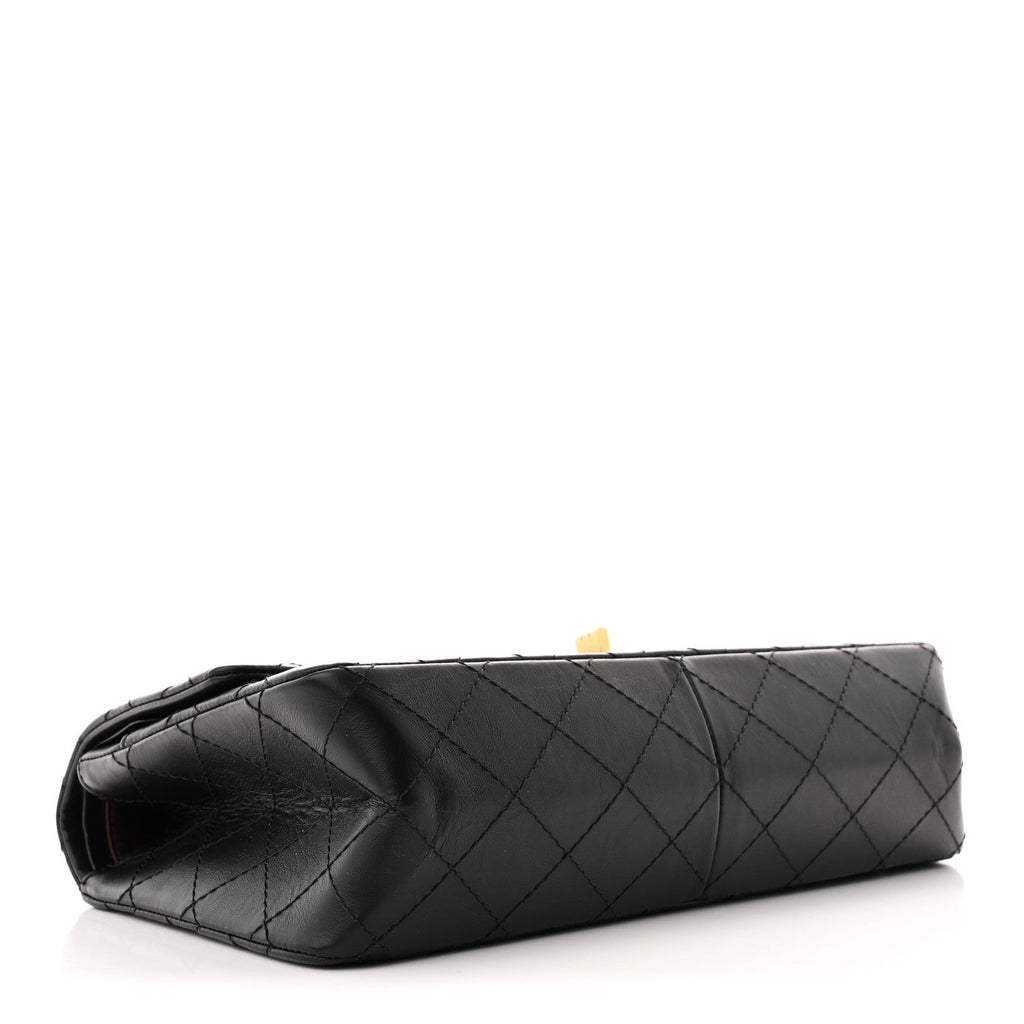 Aged Calfskin Quilted 2.55 Reissue 226 Flap Black