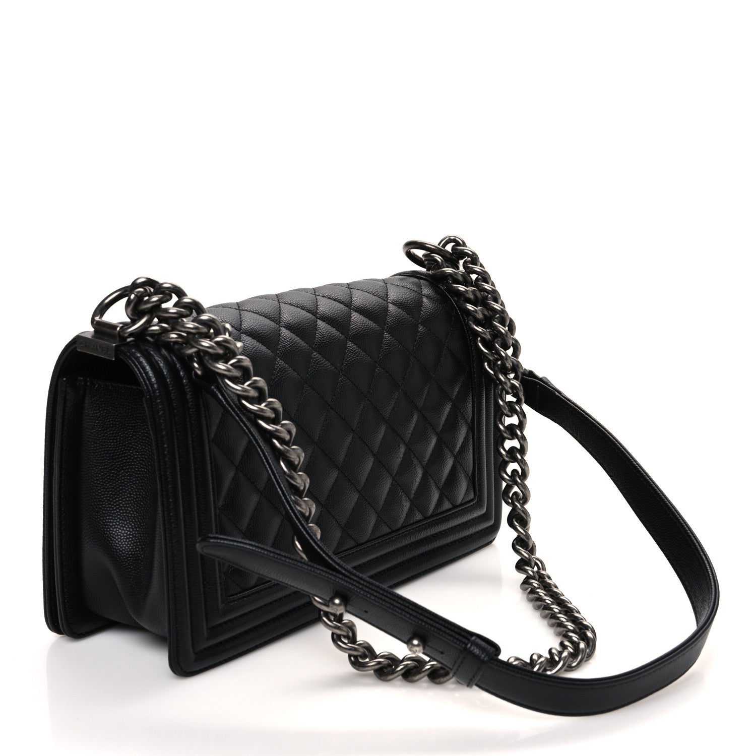 Caviar Quilted Medium Boy Flap Black