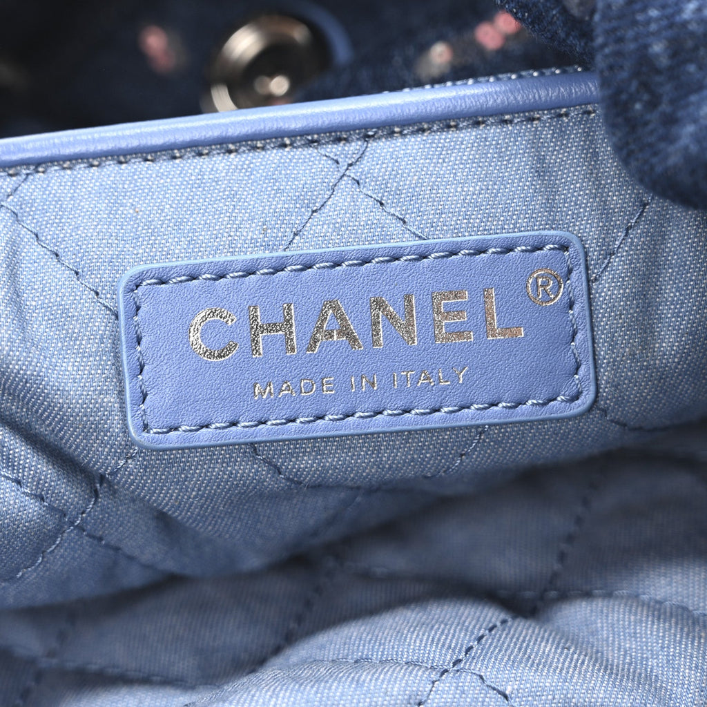 Denim Sequin Chanel 22 Blue