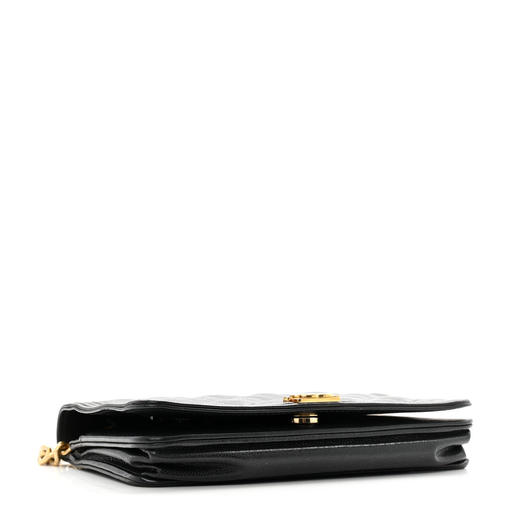 Caviar Quilted Boy Wallet On Chain WOC Black