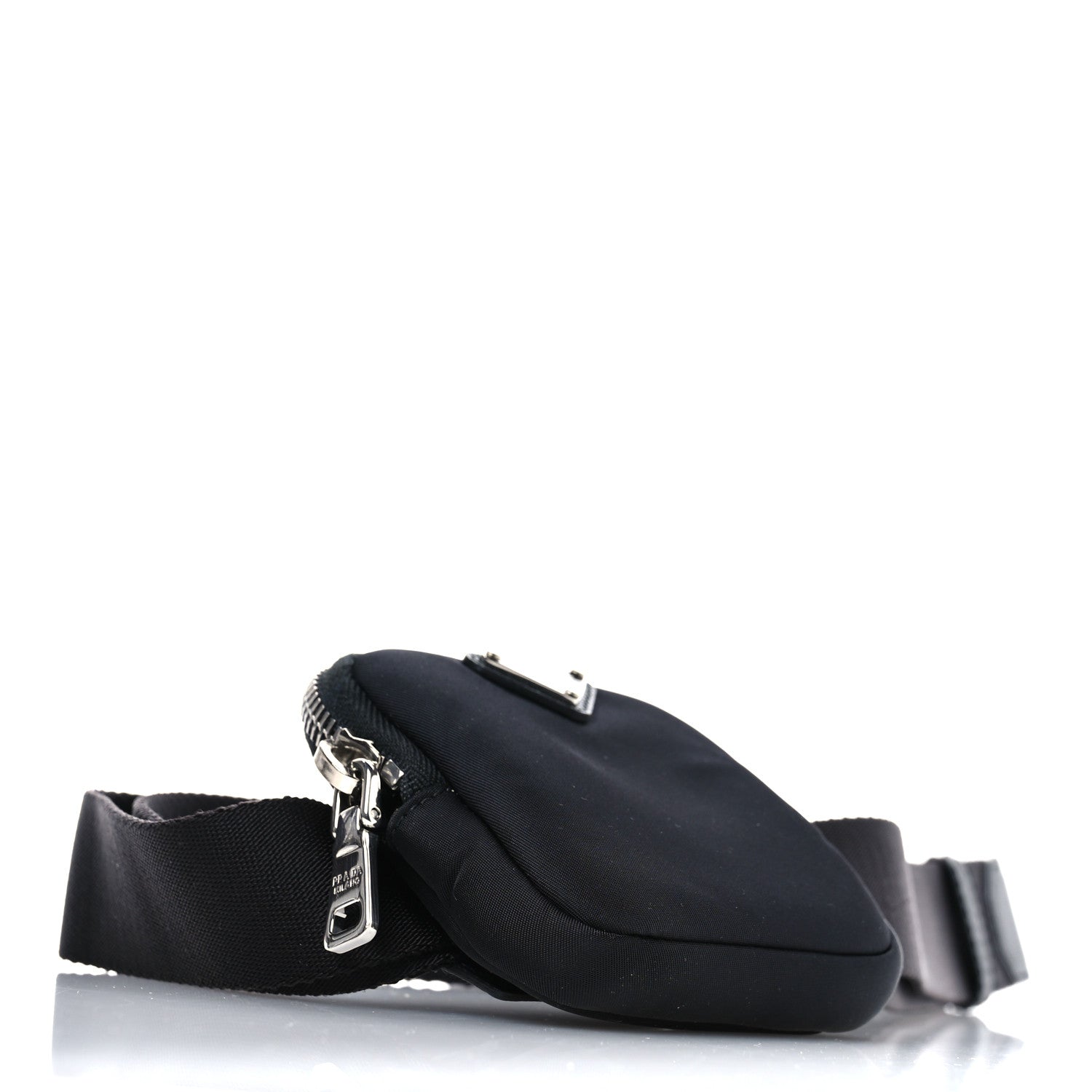 Re-Nylon Belt With Square Pouch M Black
