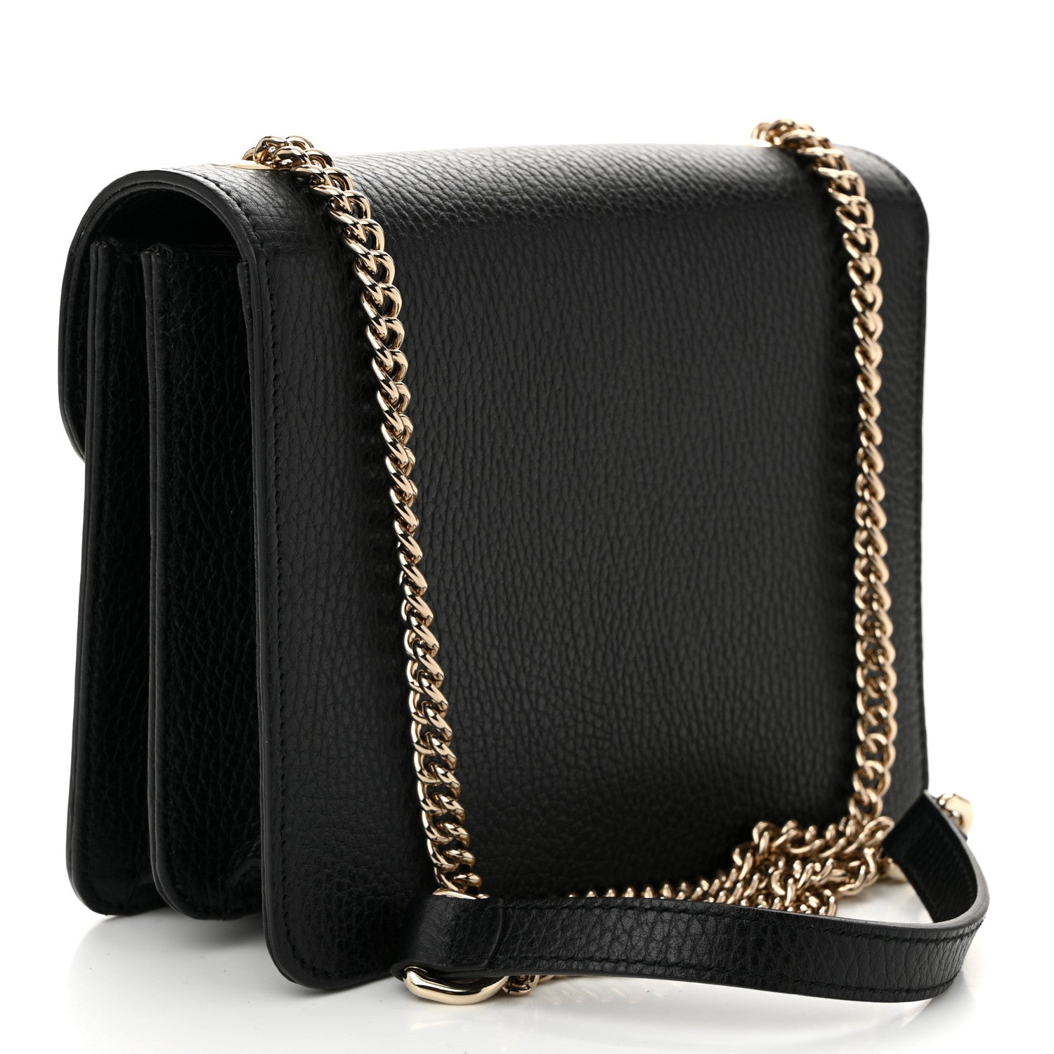 Dollar Calfskin Small Interlocking G Shoulder Bag Black