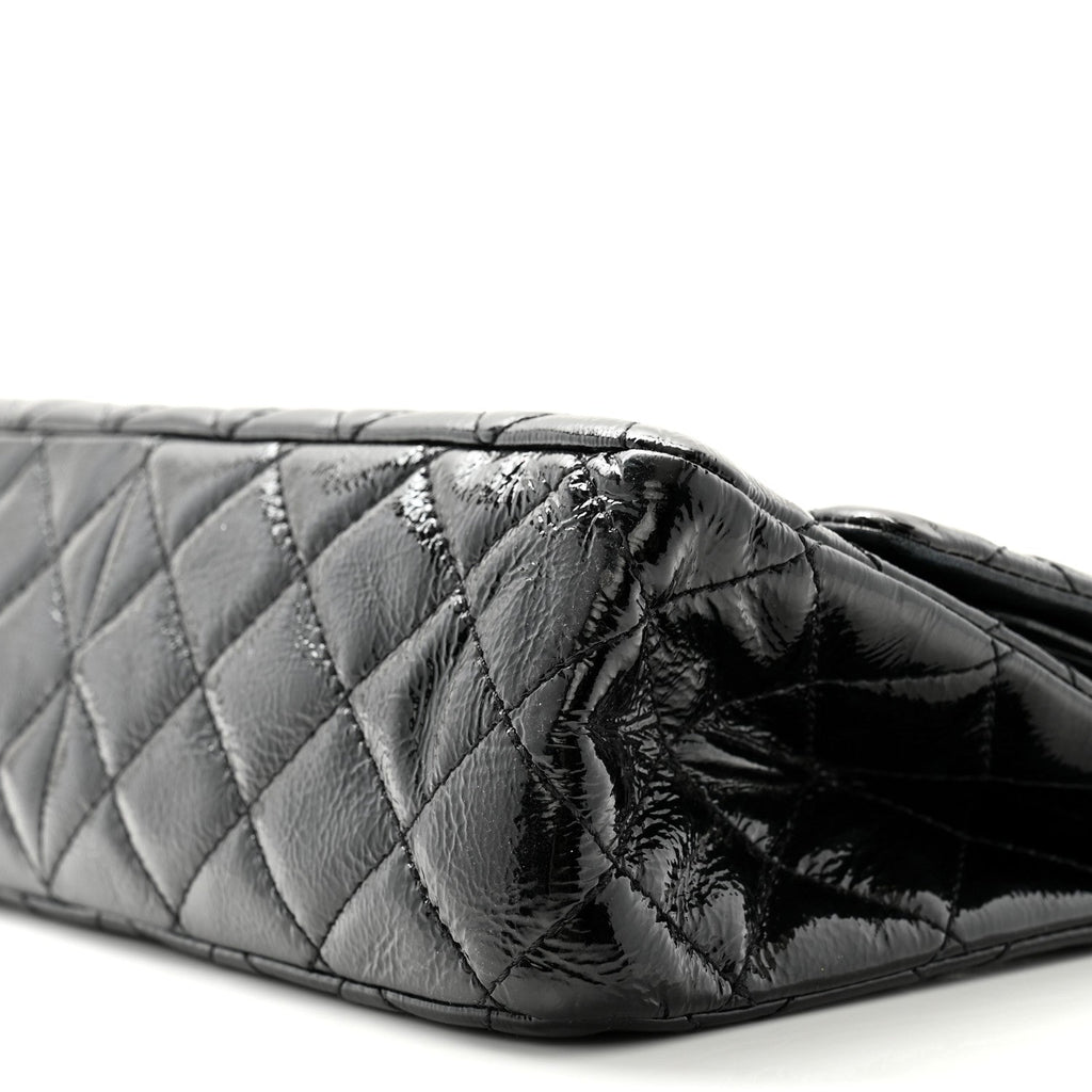 Distressed Patent Quilted 2.55 Reissue 227 Flap Black