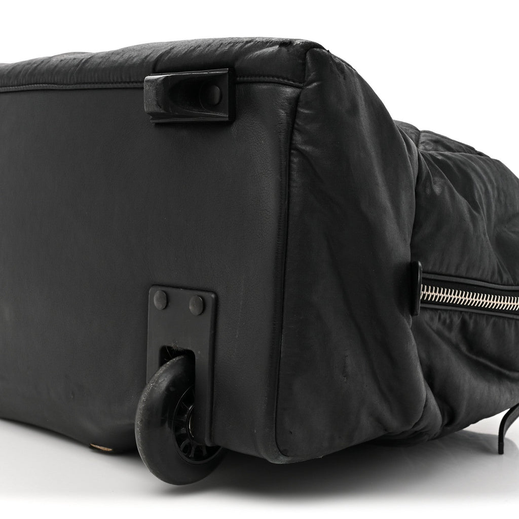 Nylon Quilted Duffle Trolley Black