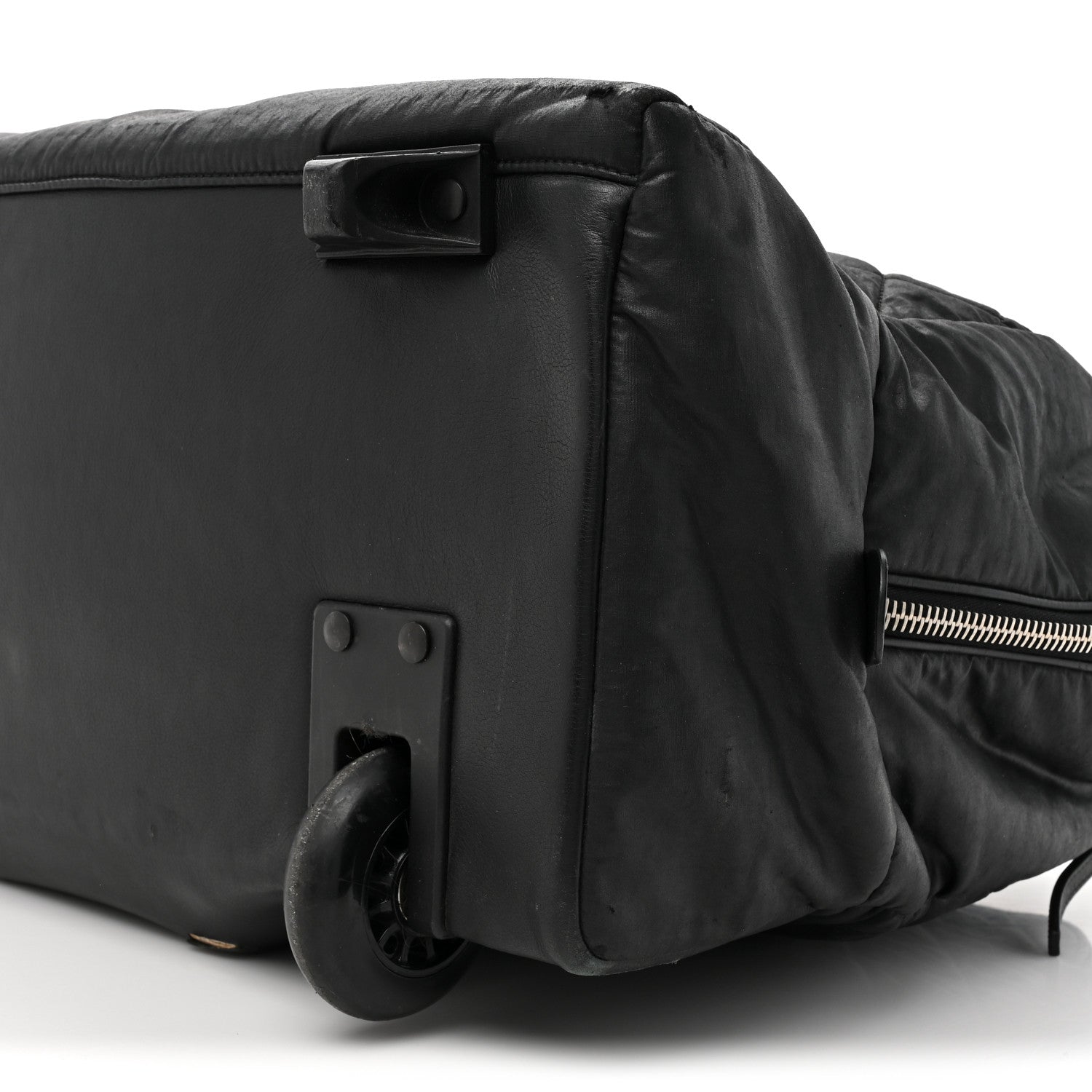 Nylon Quilted Duffle Trolley Black