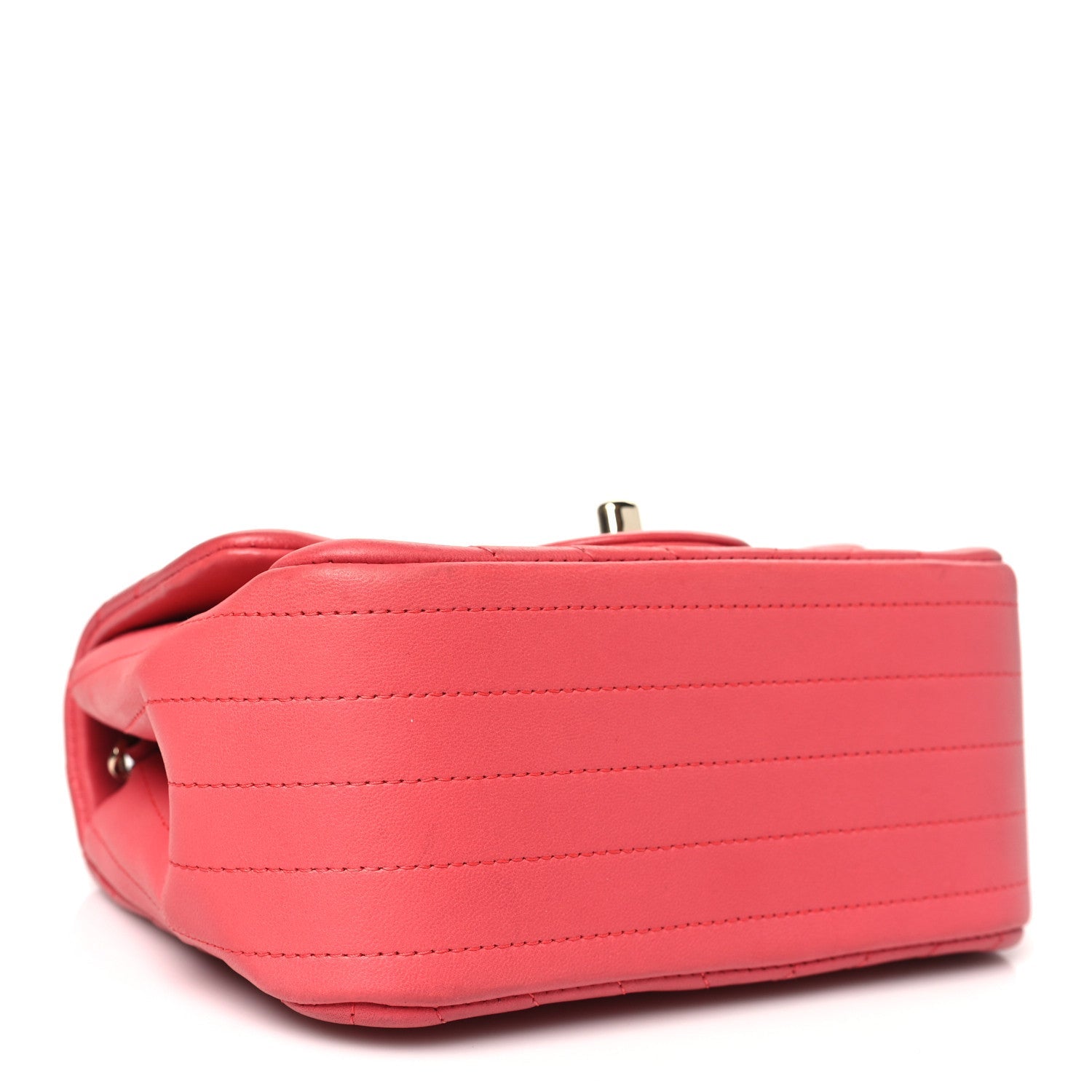 Lambskin Chevron Quilted Mini Square Flap Pink