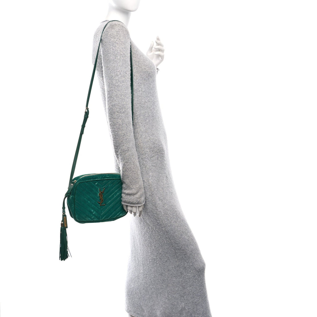 Velvet Matelasse Monogram Lou Camera Bag Deep Malachite