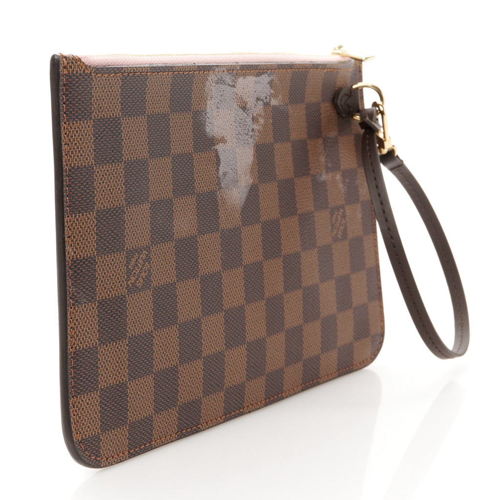 Damier Ebene Neverfull MM GM Pochette Rose Ballerine