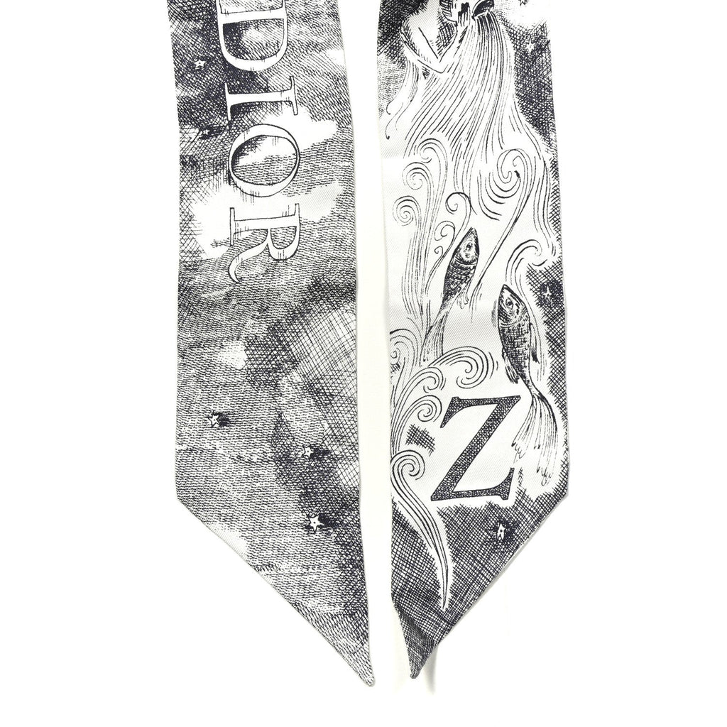 Silk ABCDior "Z" Mitzah Scarf Bleu Marine
