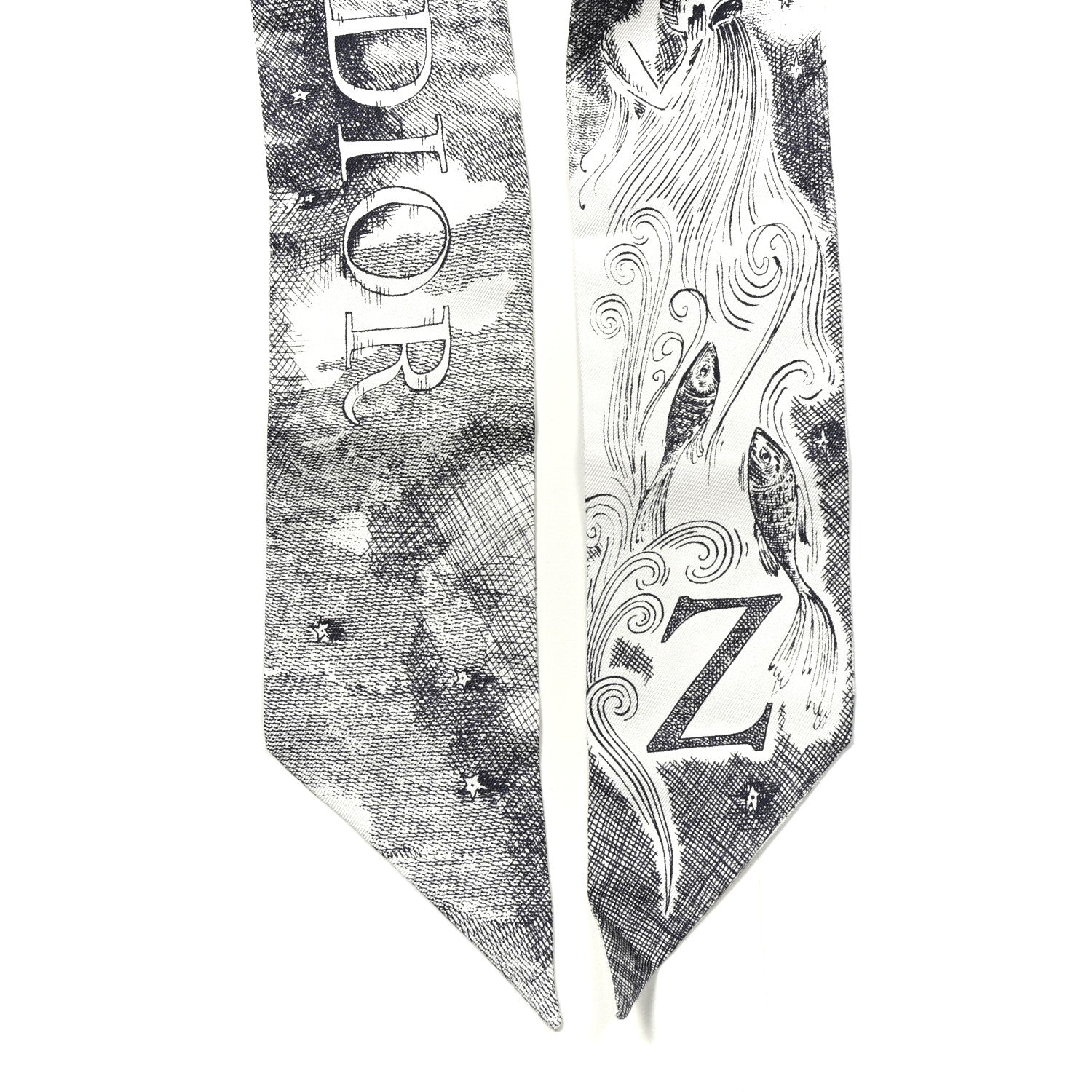 Silk ABCDior "Z" Mitzah Scarf Bleu Marine