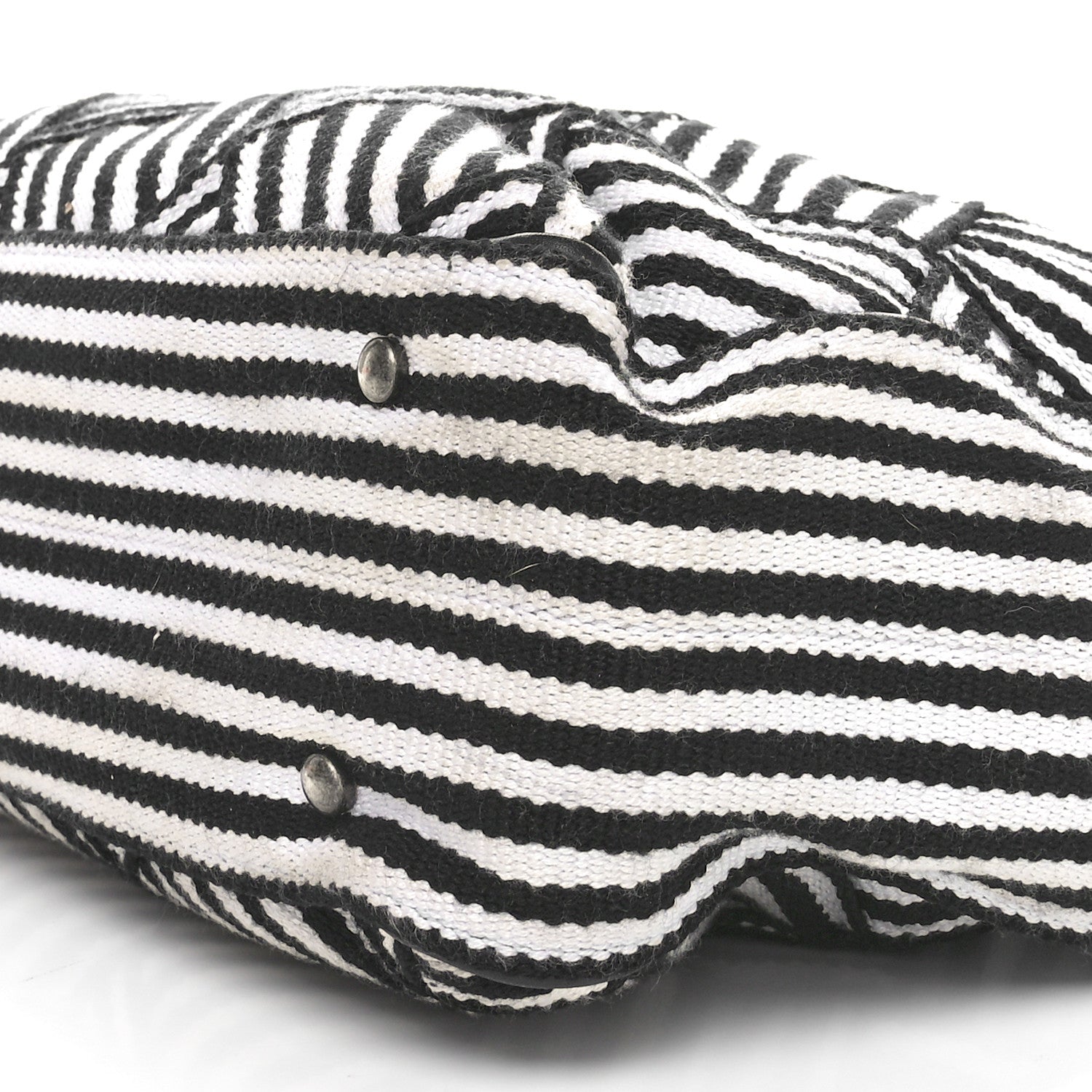 Woven Canvas Large Easy Shopping Tote Black White