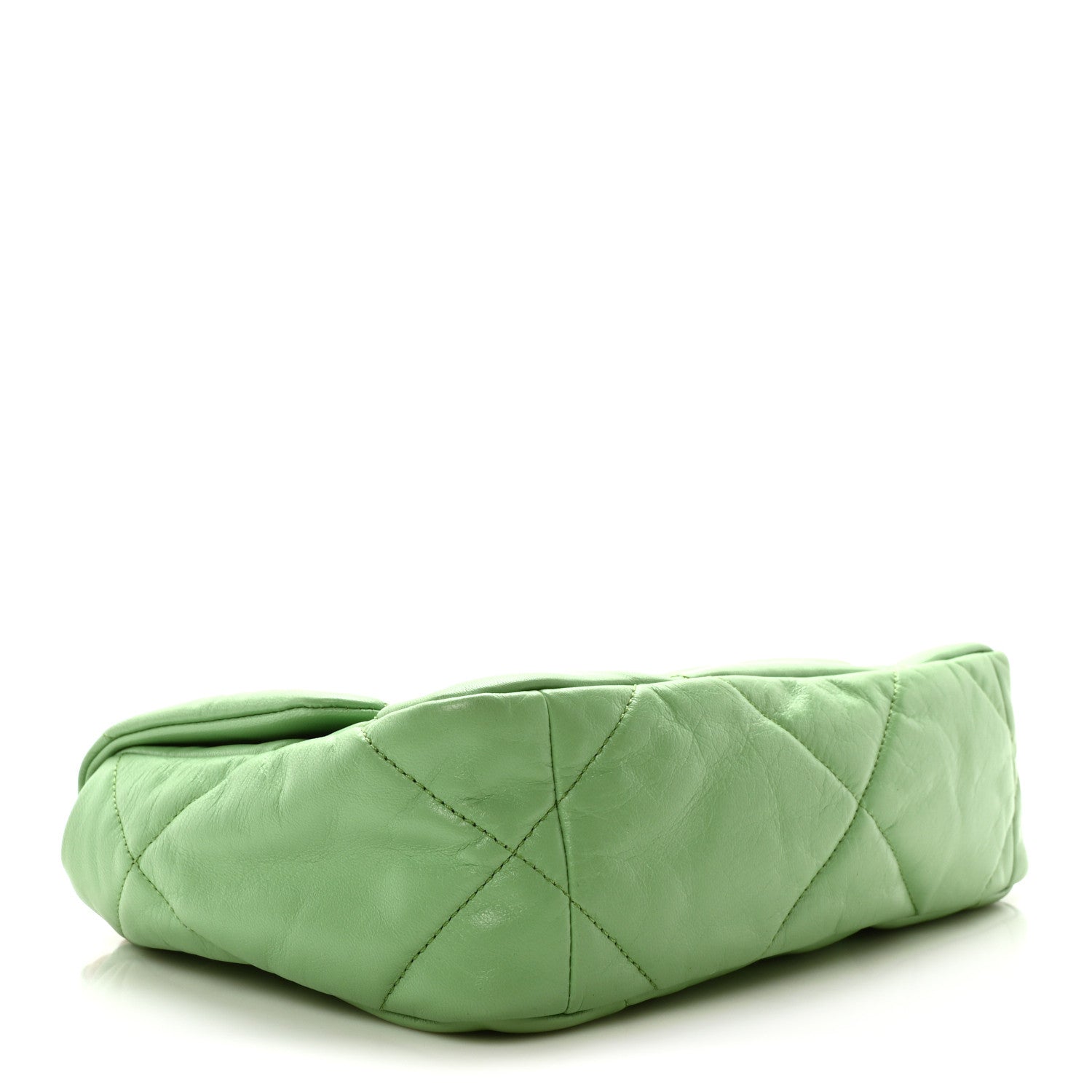 Goatskin Quilted Medium Chanel 19 Flap Green