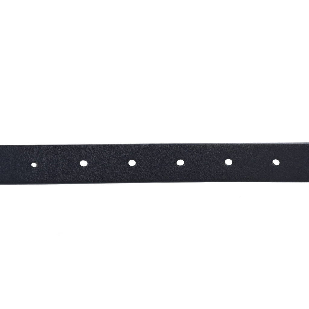 Calfskin Saddle Belt White Navy