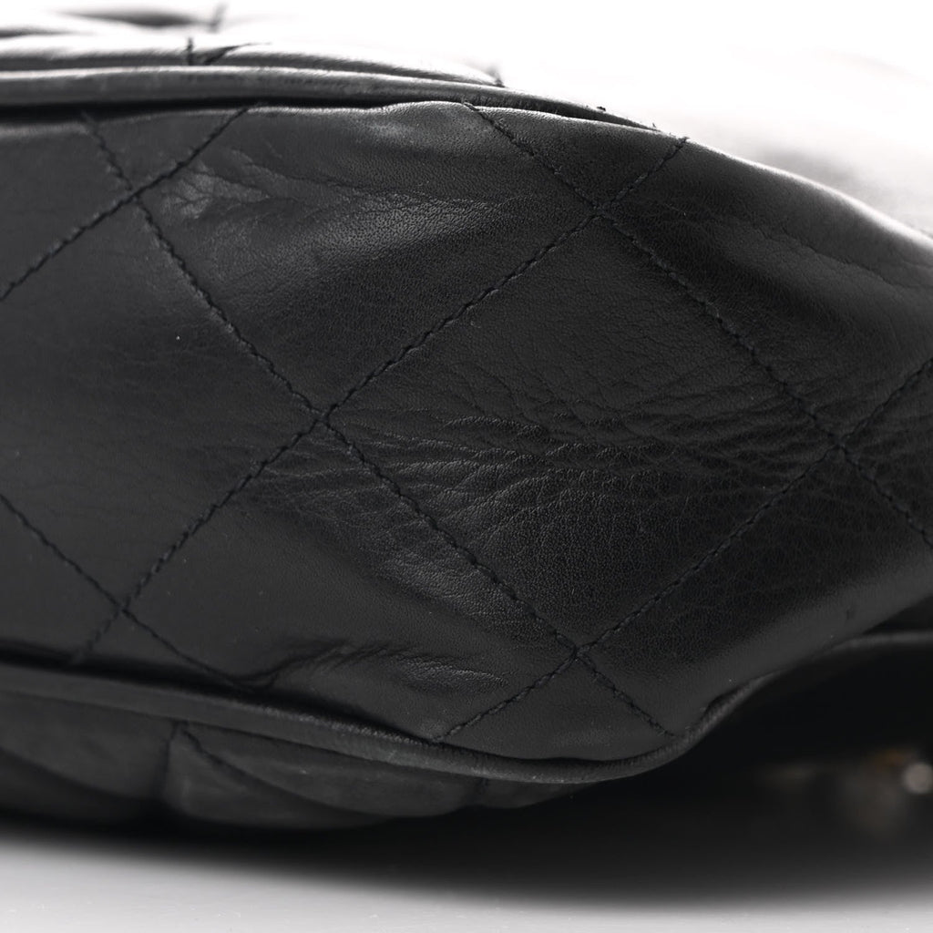 Lambskin Quilted Shoulder Bag Black