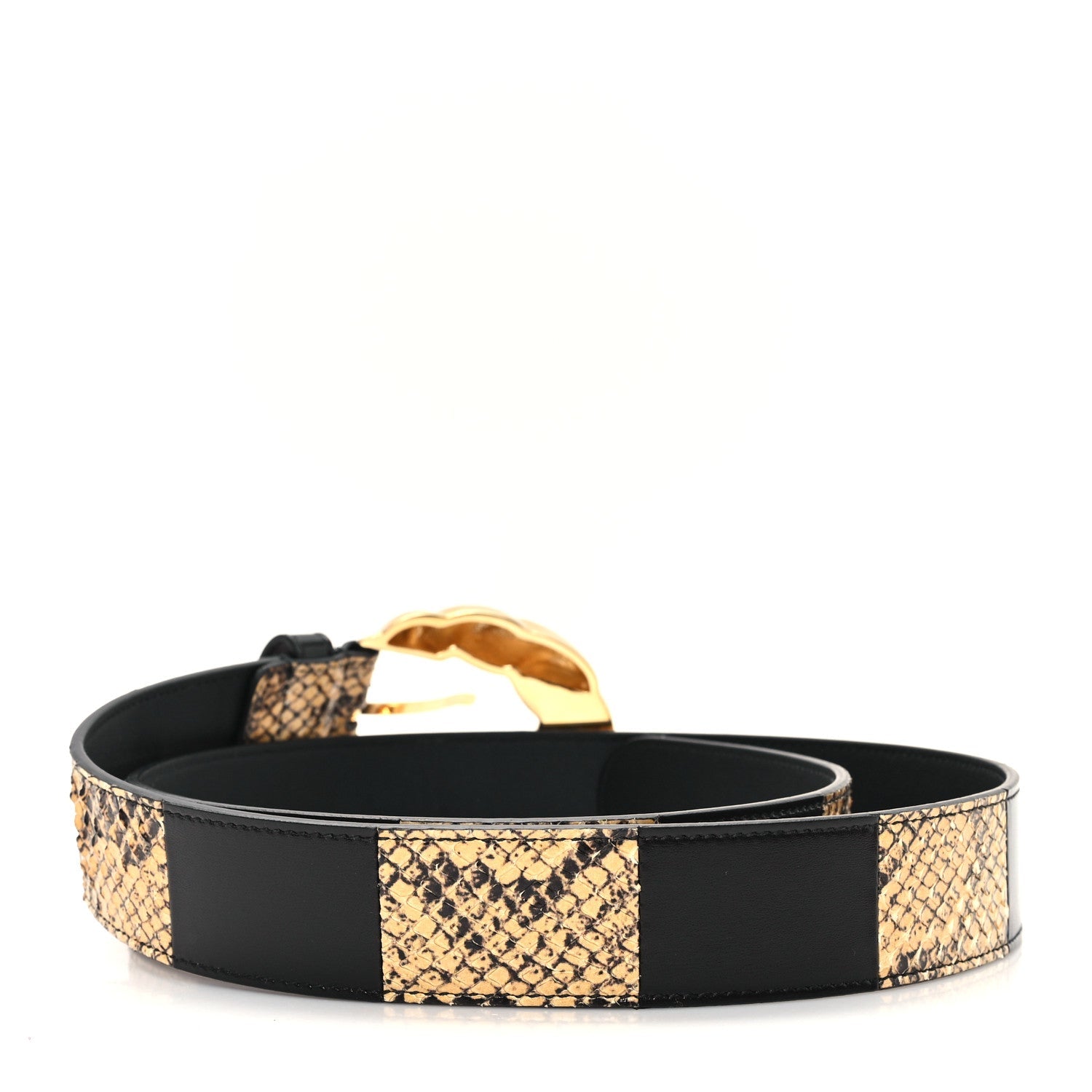 Ciny Calfskin Lux Snakeskin Torchon 35mm Belt 95 38 Black