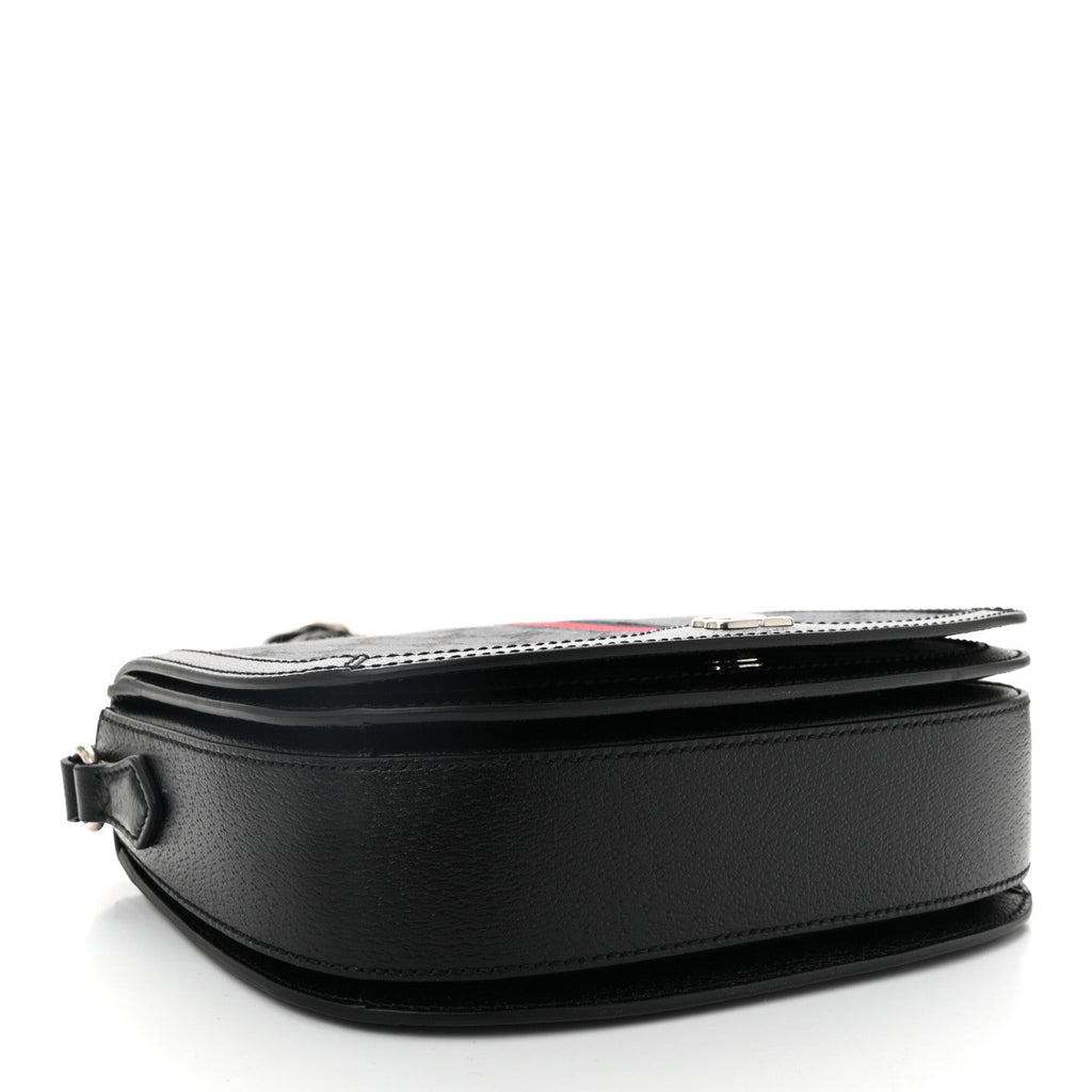 X BALENCIAGA BB Supreme Monogram Web Ophidia Shoulder Bag Black