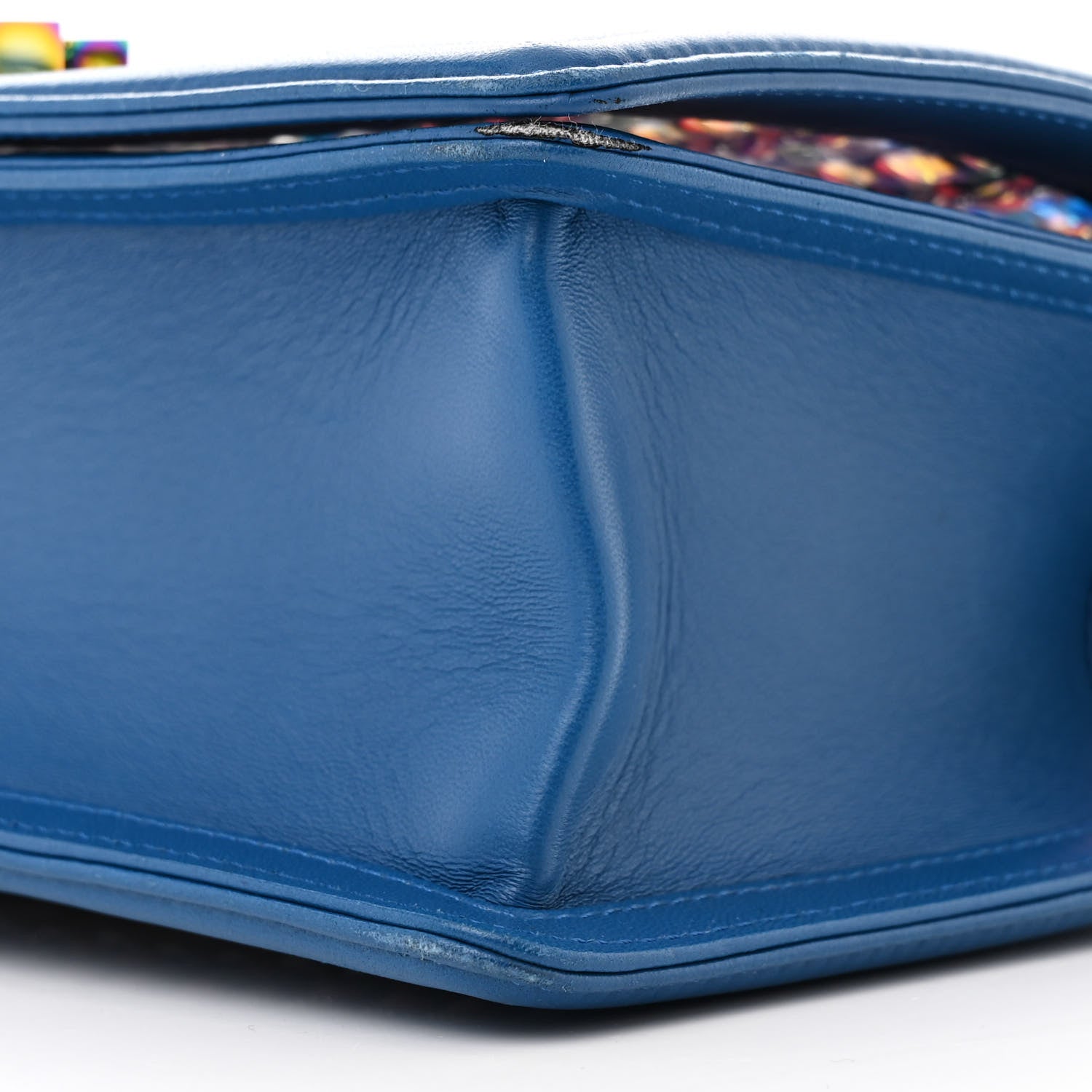 PVC Thread Woven Medium Boy Flap Dark Blue