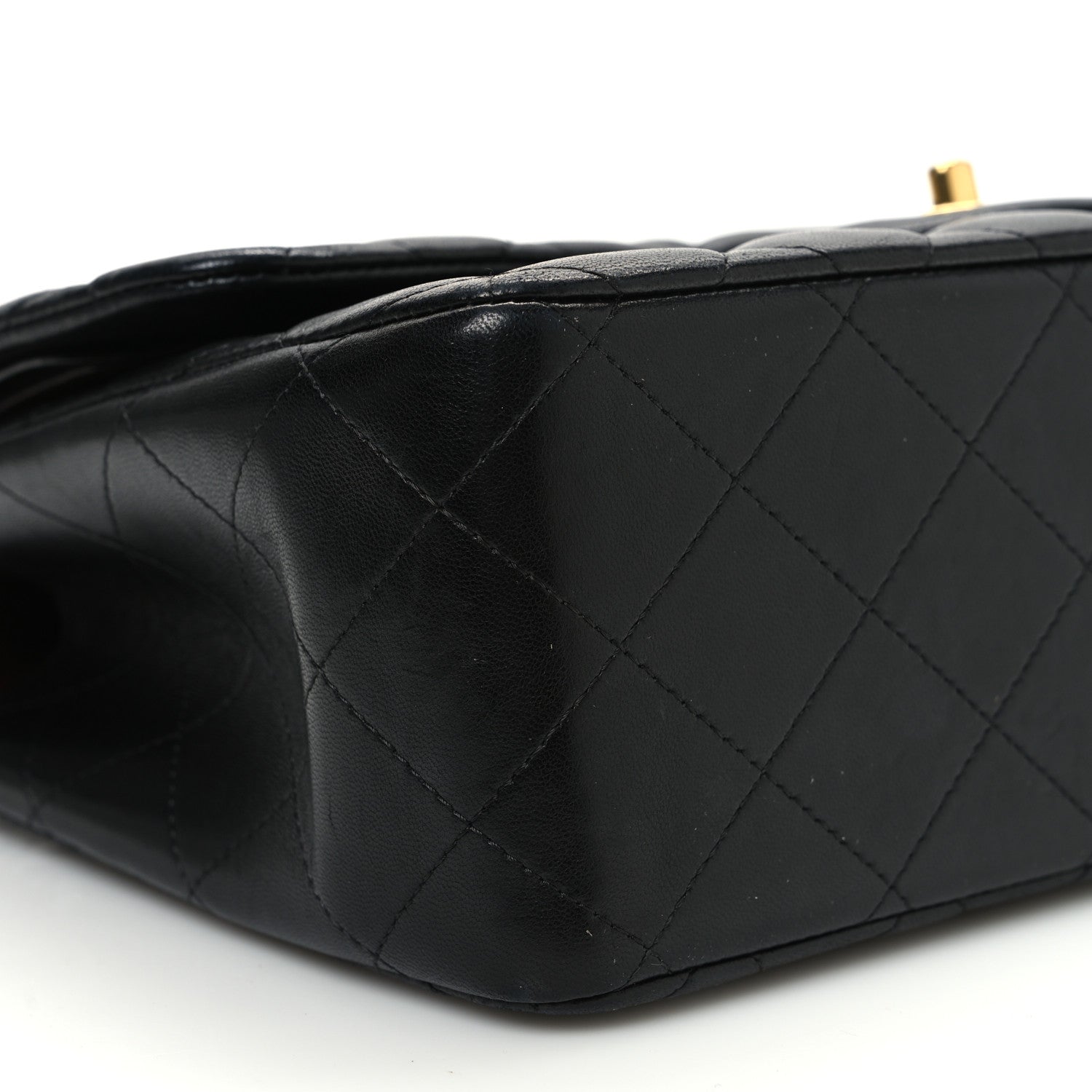 Lambskin Quilted Jumbo Double Flap Black