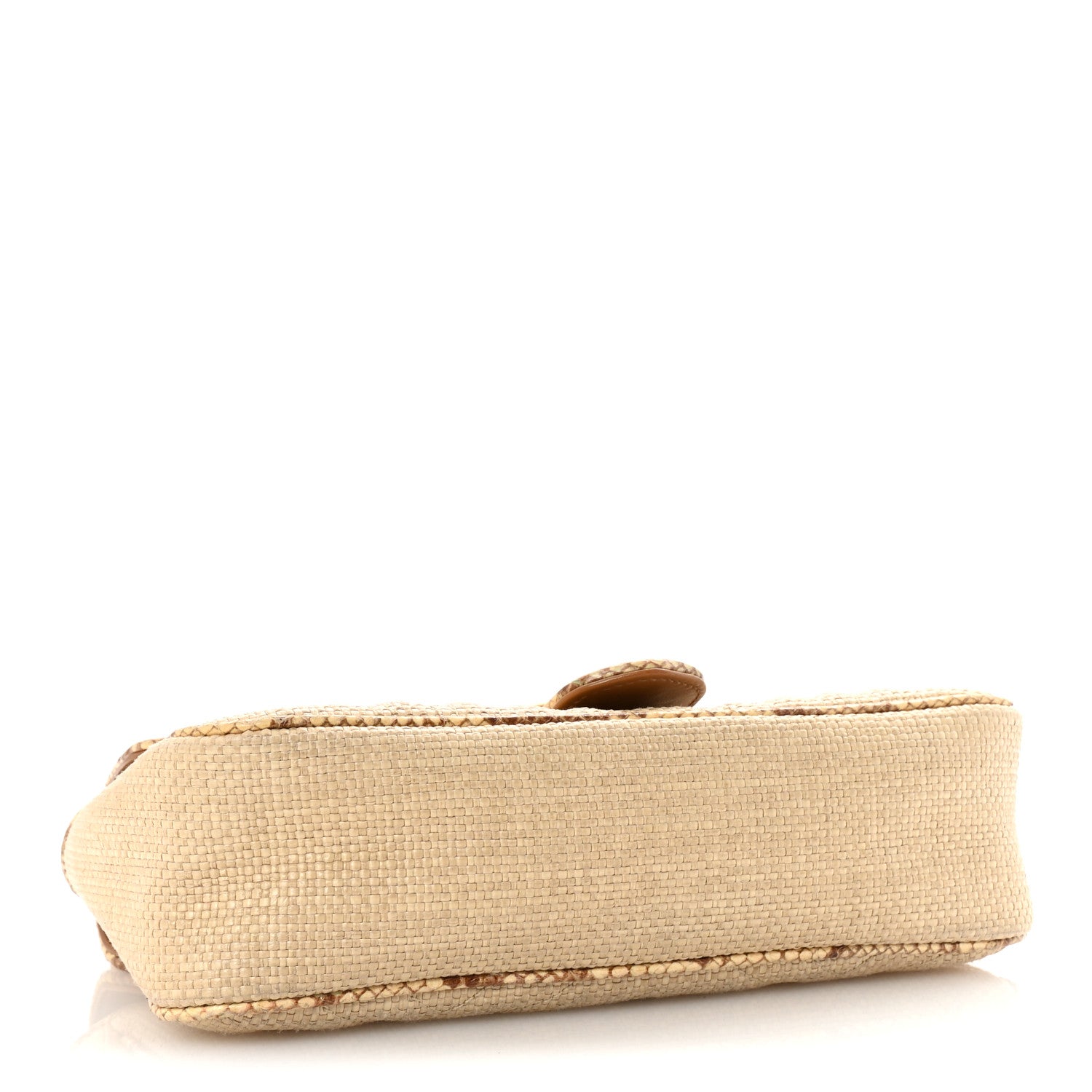 Raffia Elaphe Matelasse Small GG Marmont Shoulder Bag Natural Cream Brown