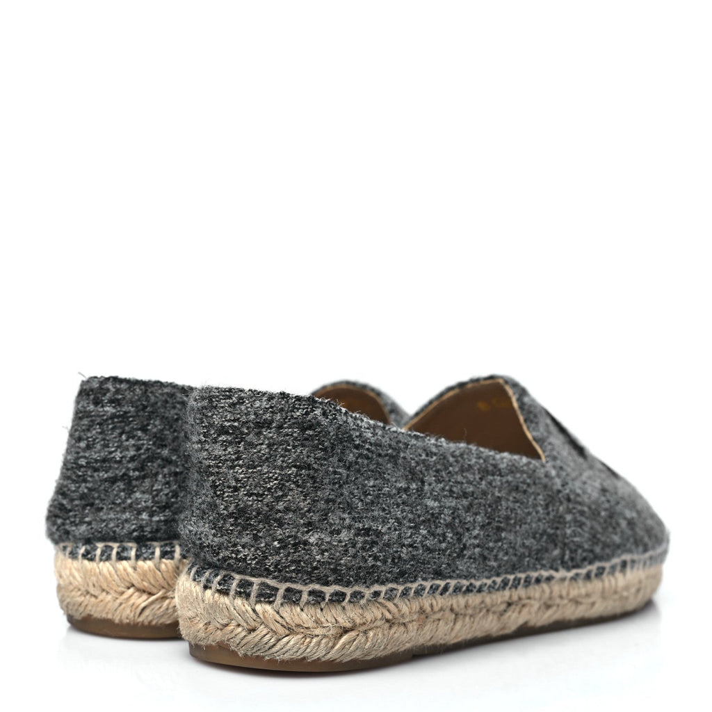 Tweed Velvet CC Espadrilles 40 Grey Black