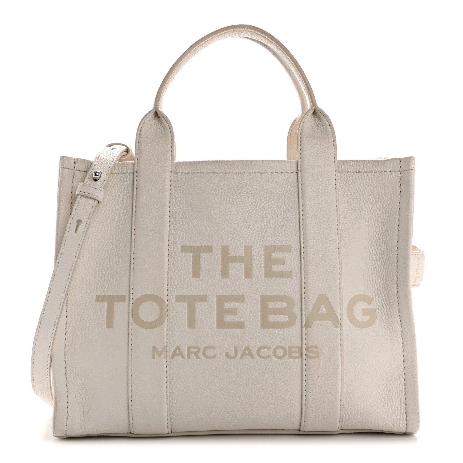Grained Calfskin Medium The Tote Bag Cotton Silver