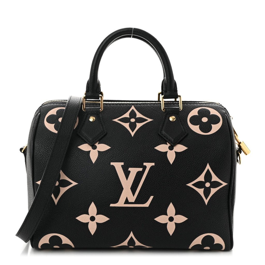 Empreinte Monogram Giant Speedy Bandouliere 25 Black Beige
