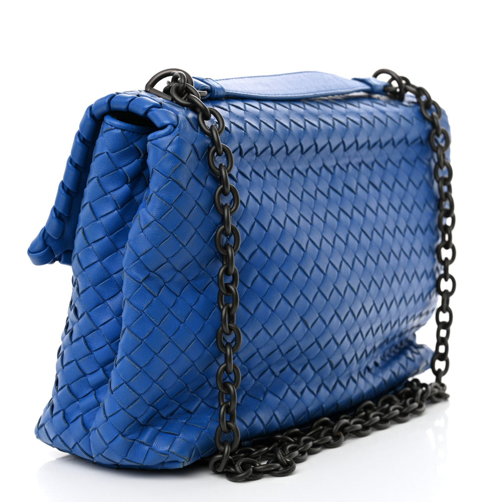 Nappa Intrecciato Large Olimpia Bag Blue