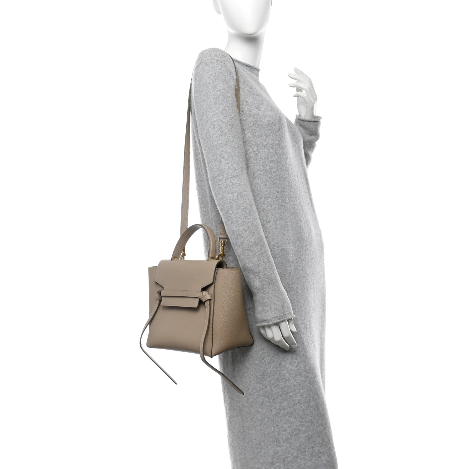 Grained Calfskin Micro Belt Bag Light Taupe
