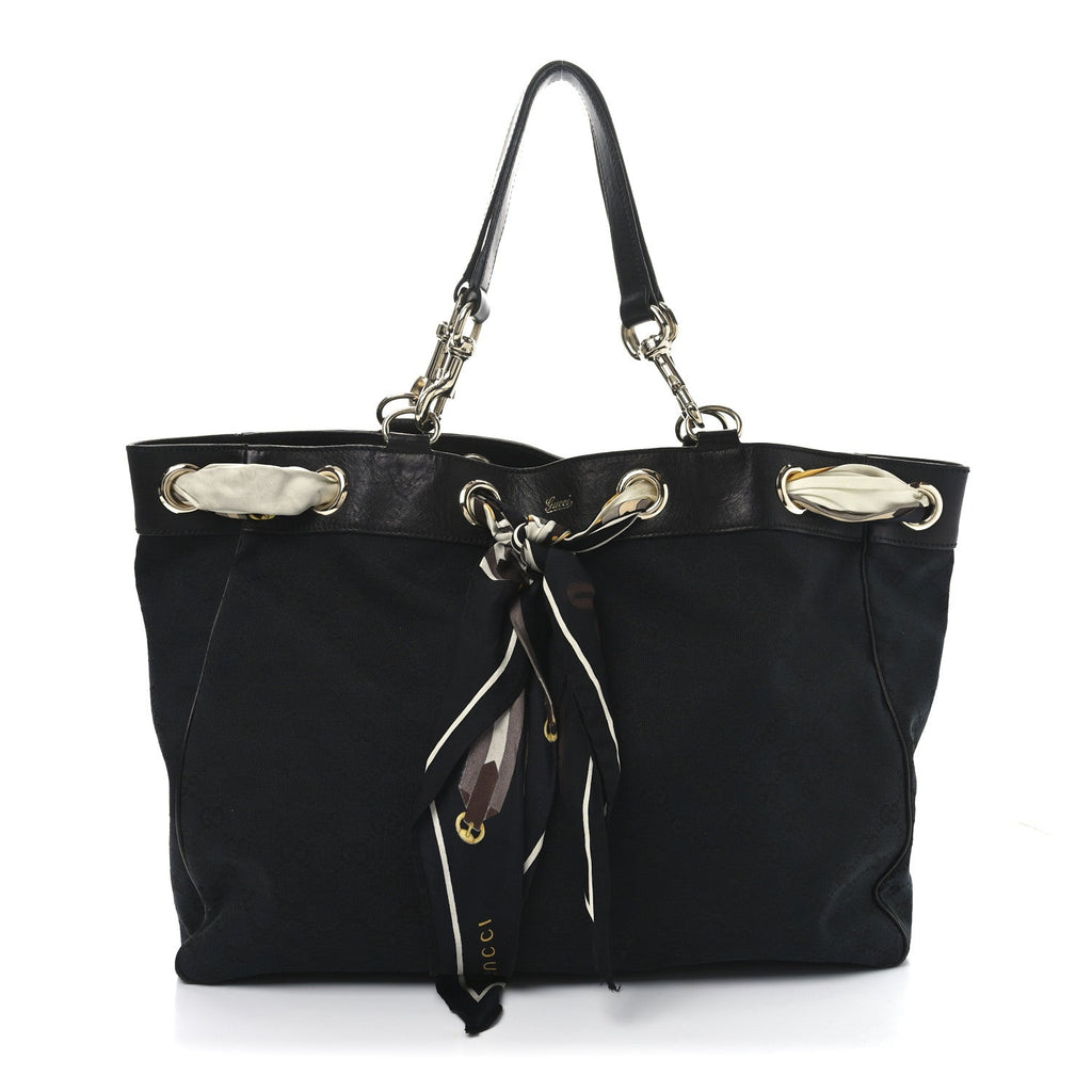 Monogram Large Positano Tote Black