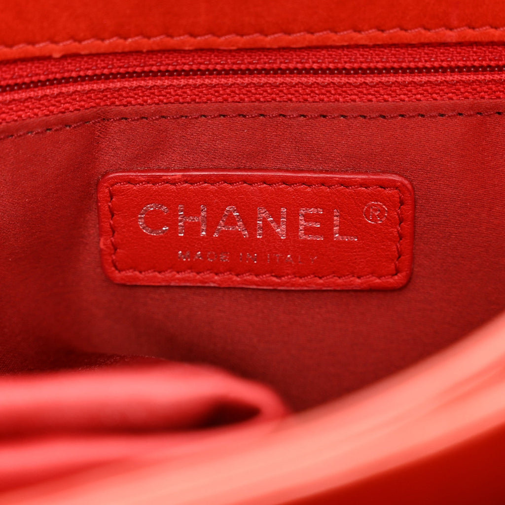 Lambskin Quilted Chanel 3 Accordion Flap Bag Red