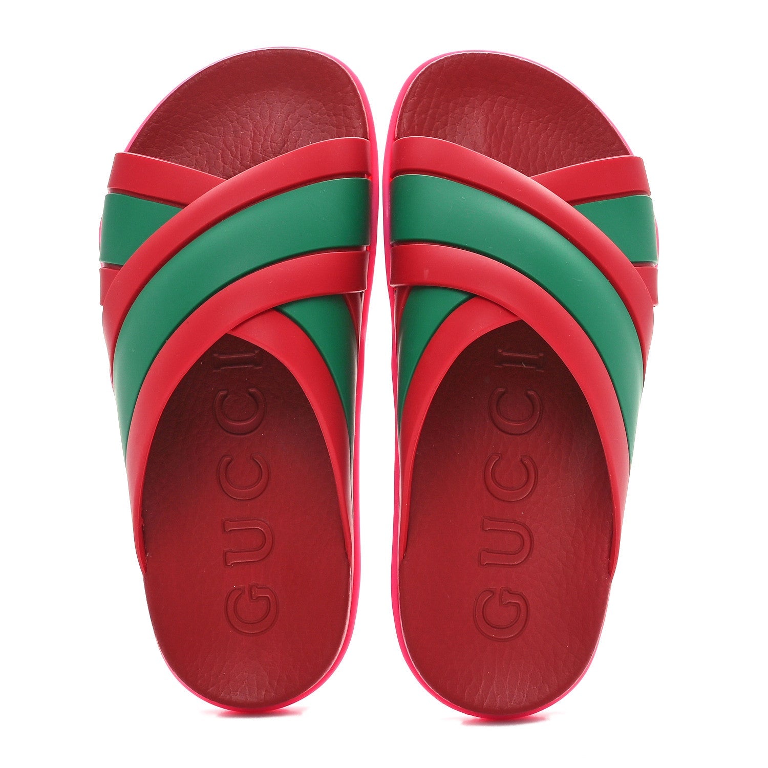 Rubber Web Womens Criss Cross Slide Sandals 35 Coral New Shamarock