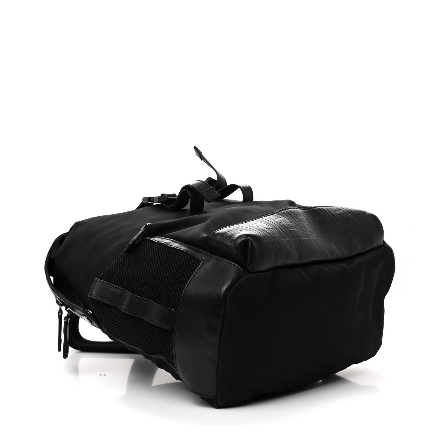 Nylon FF Embossed Backpack Black