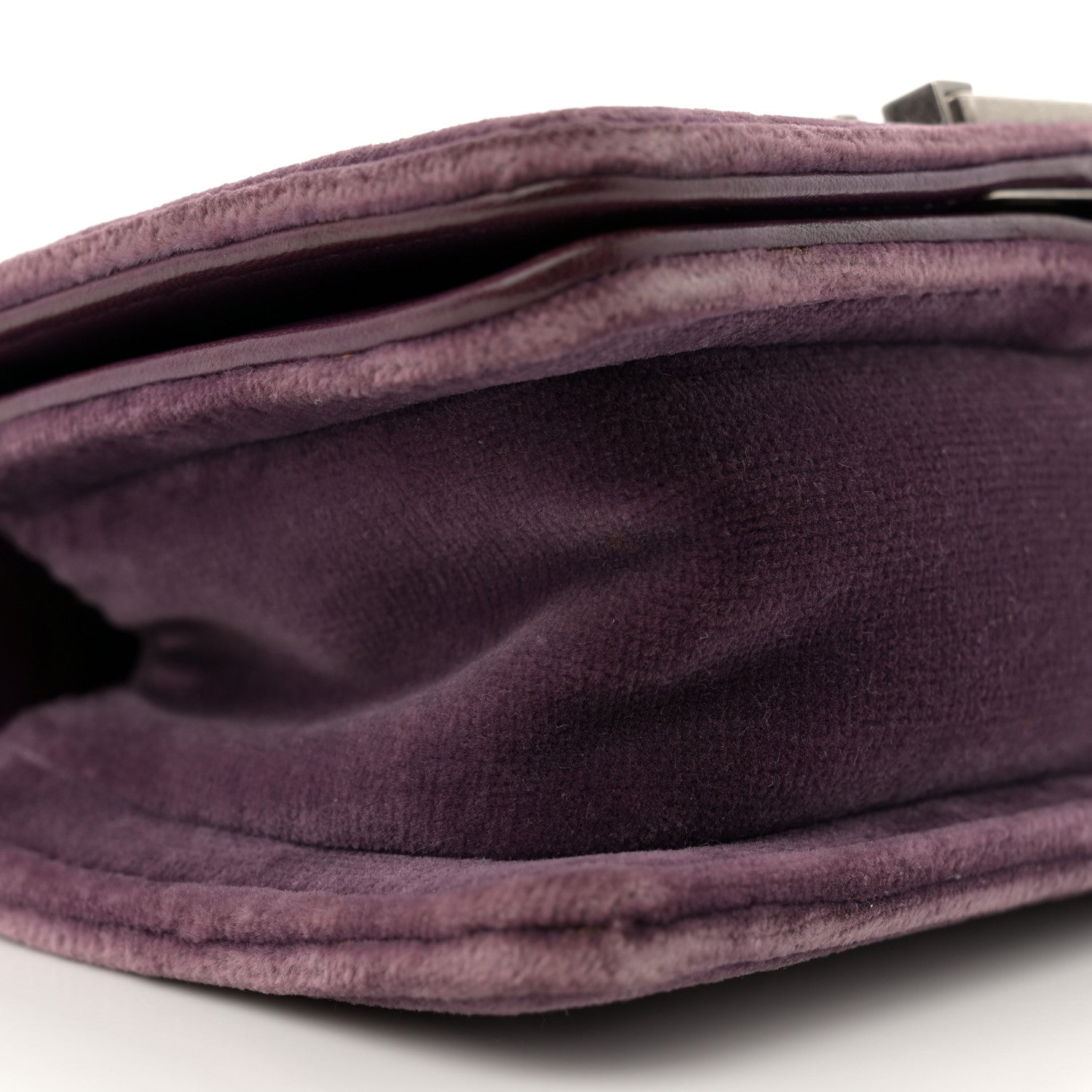 Velvet Quilted Mini Boy Flap Purple