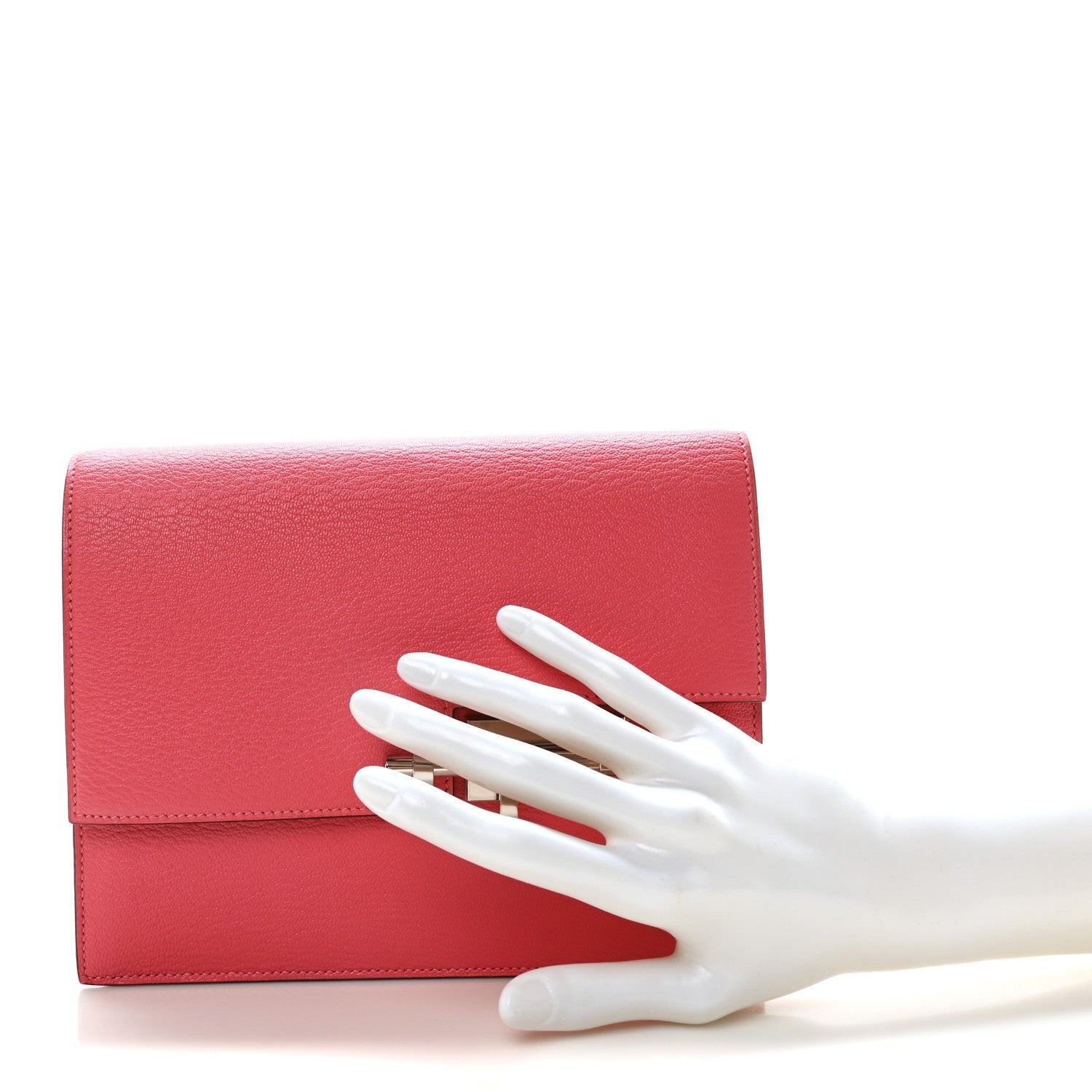 Chevre Mysore Verrou Clutch Rose Lipstick