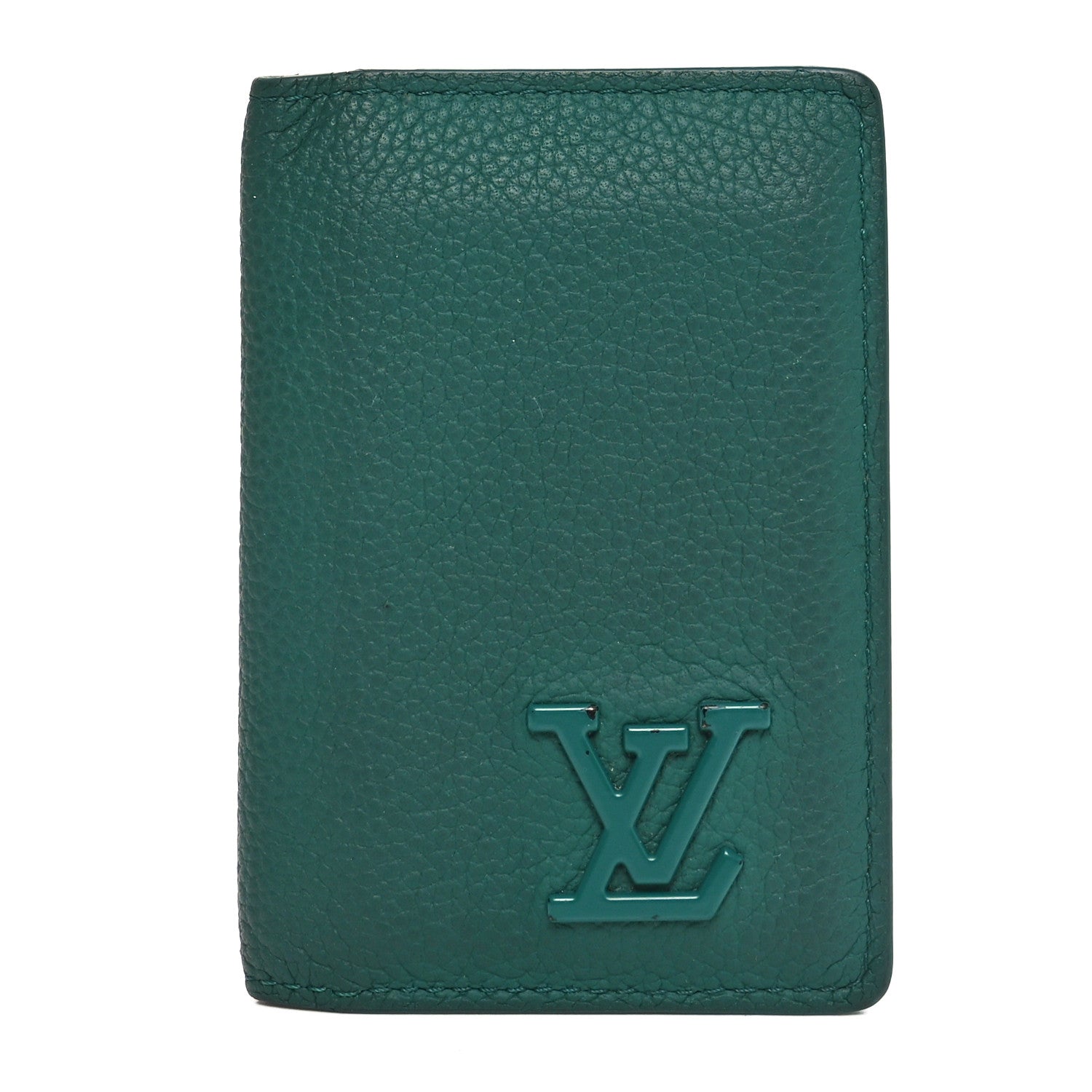 Grained Calfskin Aerogram Pocket Organizer Evergreen