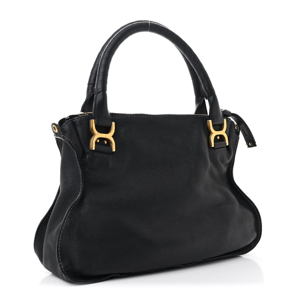Calfskin Medium Marcie Satchel Black