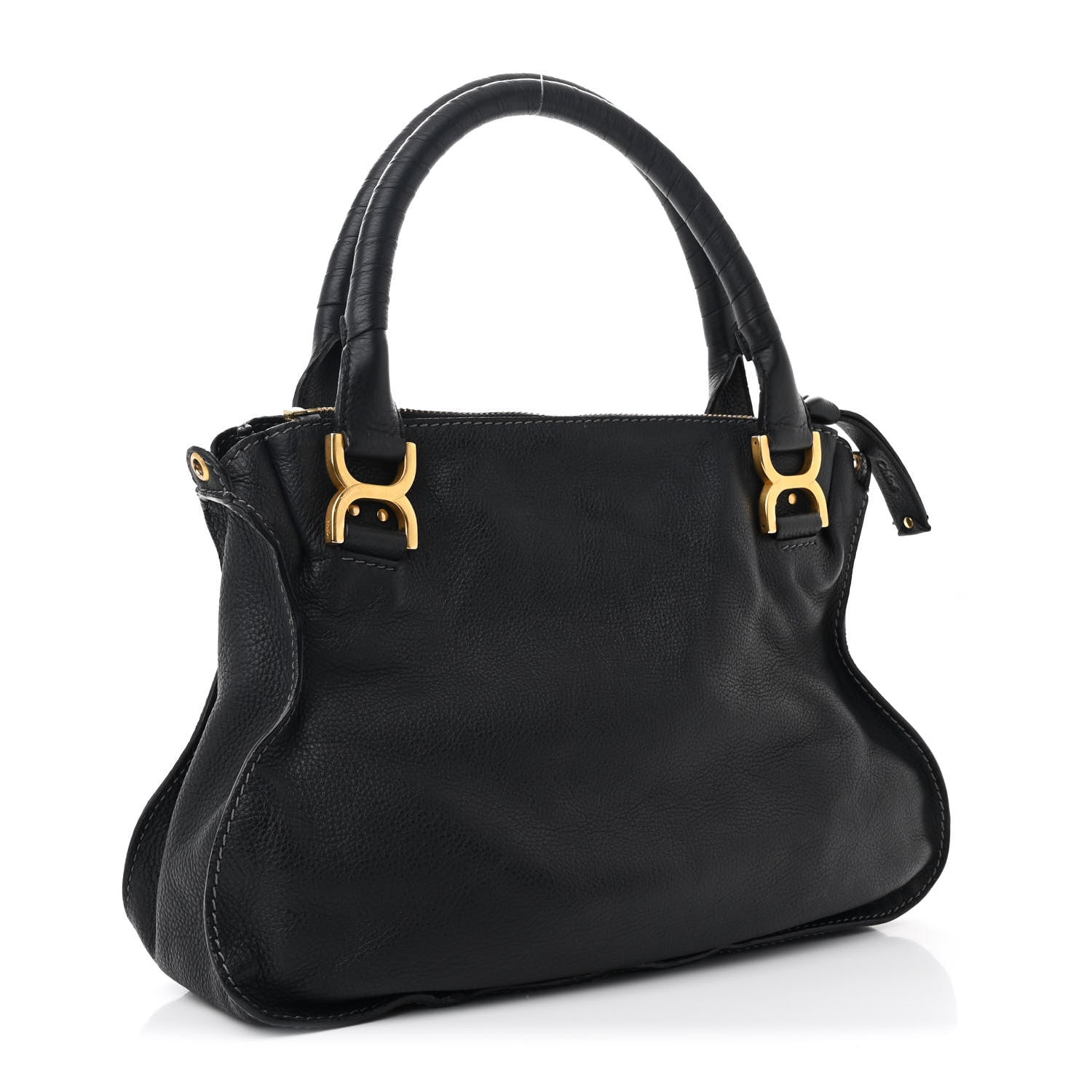 Calfskin Medium Marcie Satchel Black